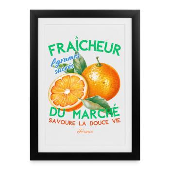 Fraicheur du marché - Affiche encadrée (27 × 37 cm) - noir - Devant