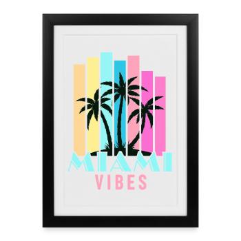 Vibrations de Miami - Affiche encadrée (27 × 37 cm) - noir - Devant