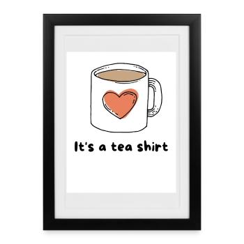 Heart Coffee Mug Tea Shirt Design - Framed poster (27 × 37 cm) - black - Front