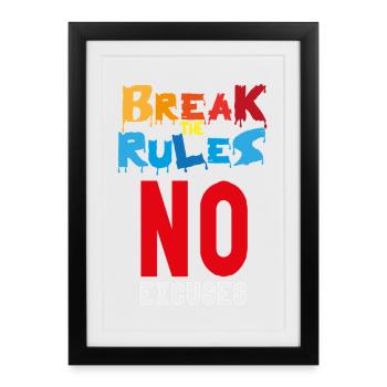 Break the Rules - Framed poster (27 × 37 cm) - black - Front