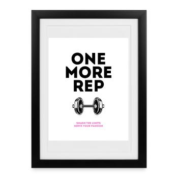 Gym Motivation Une conception de représentation de plus - Affiche encadrée (27 × 37 cm) - noir - Devant
