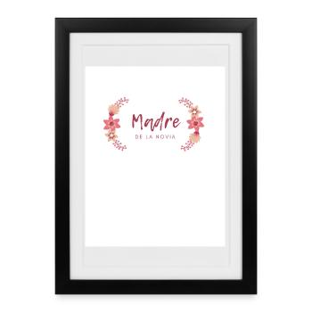 Mère de la mariée florale - Affiche encadrée (27 × 37 cm) - noir - Devant