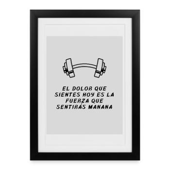 Citation de motivation sur la force dans la douleur - Affiche encadrée (27 × 37 cm) - noir - Devant