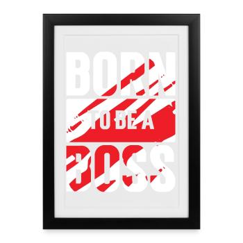 T-shirt militant pour devenir un vrai Patron - Framed poster (27 × 37 cm) - black - Front