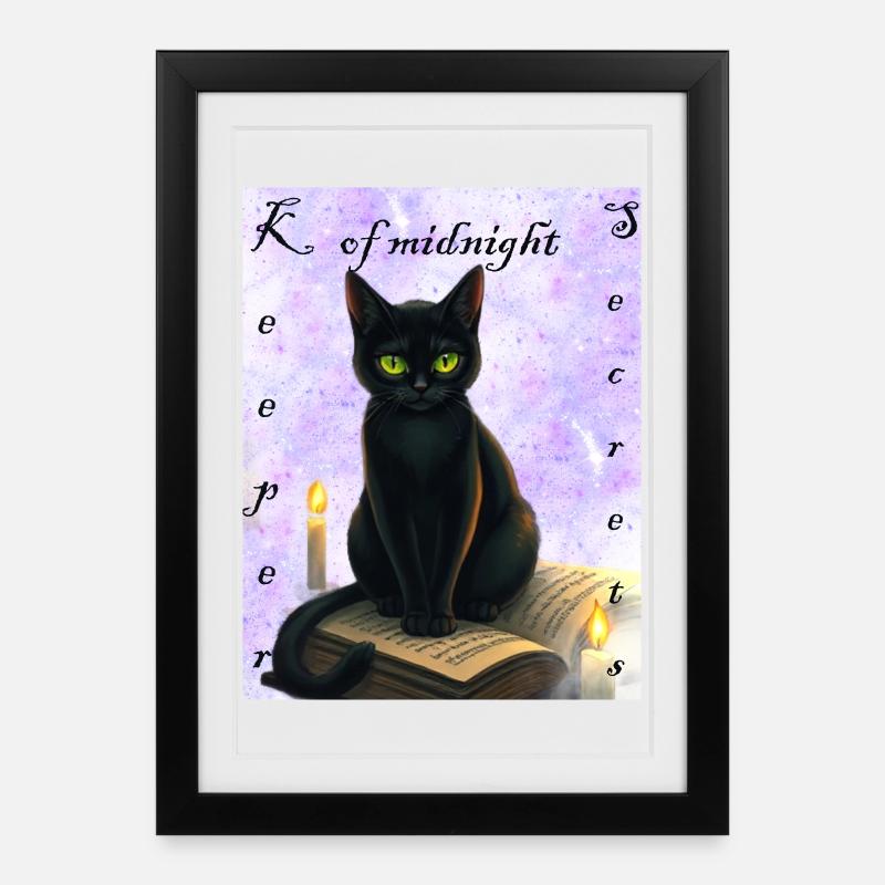 Gardien des secrets de minuit - Affiche encadrée (27 × 37 cm) - noir
