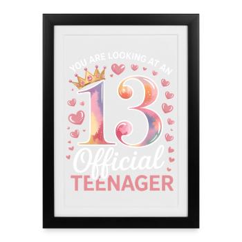 13th birthday teenager gift - Framed poster (27 × 37 cm) - black - Front