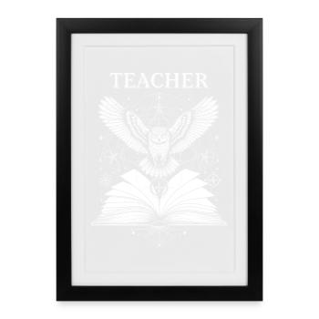 Mystic Teacher Tarot Print - Affiche encadrée (27 × 37 cm) - noir - Devant