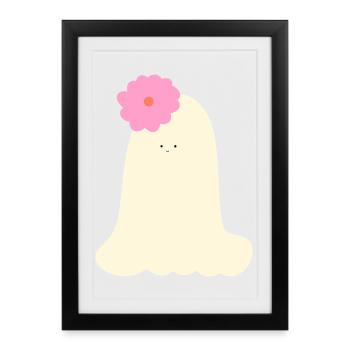 Fantôme d’Halloween ludique - Affiche encadrée (27 × 37 cm) - noir - Devant
