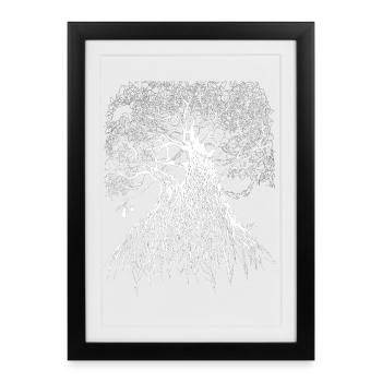 Oak Tree Frog's Eye View Inverted - Framed poster (27 × 37 cm) - black - Front