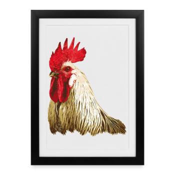 Rooster Rooster Figurine - Framed poster (27 × 37 cm) - black - Front
