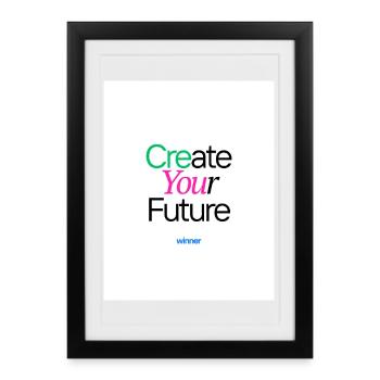 Create your future motivate colorful design - Framed poster (27 × 37 cm) - black - Front