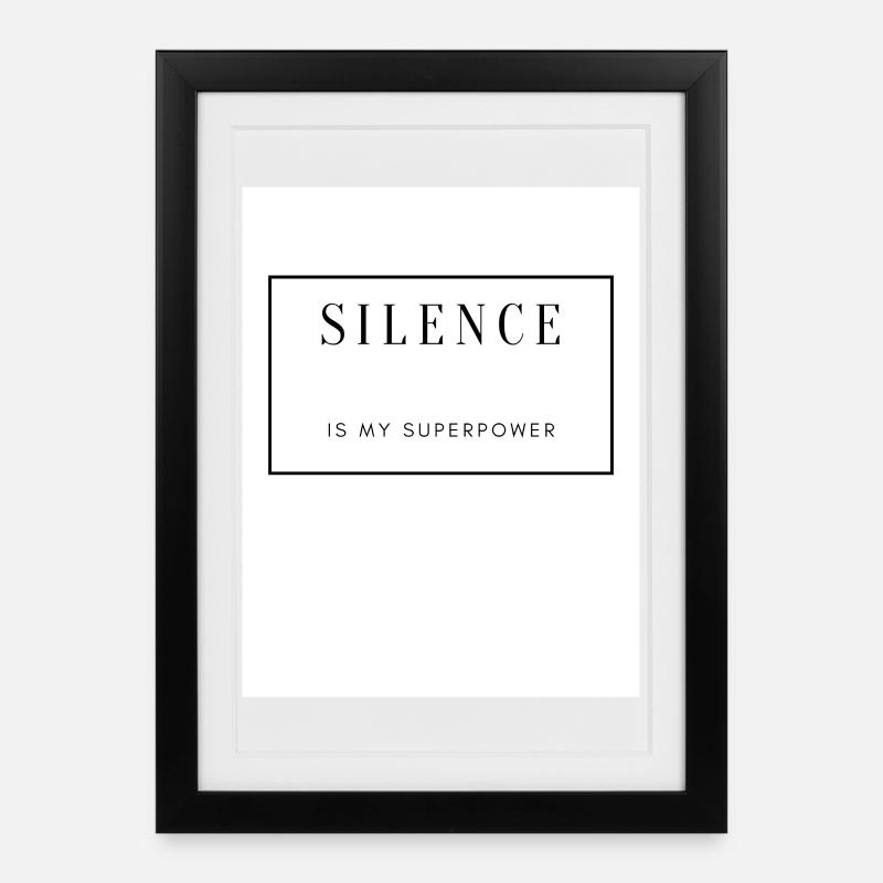 Silence, Strength and Serenity on Textile - Framed poster (27 × 37 cm) - black
