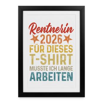 Retraité 2026 - Affiche encadrée (27 × 37 cm) - noir - Devant
