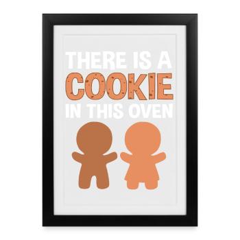Grossesse Naissance Pain d’épices Noël - Affiche encadrée (27 × 37 cm) - noir - Devant