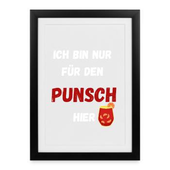 Punch humoristique disant Marché de Noël - Affiche encadrée (27 × 37 cm) - noir - Devant