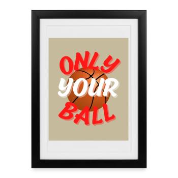 Design de basket-ball unique pour les fans - Affiche encadrée (27 × 37 cm) - noir - Devant