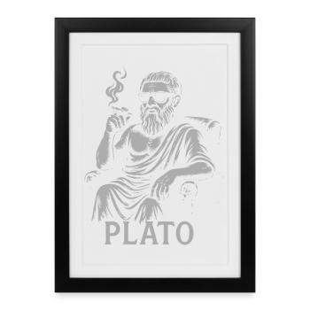 Plato the ancient philosopher as a hipster - Framed poster (27 × 37 cm) - black - Front