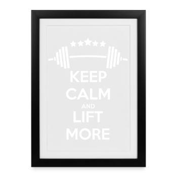Keep Calm GYM : Force et motivation - Affiche encadrée (27 × 37 cm) - noir - Devant