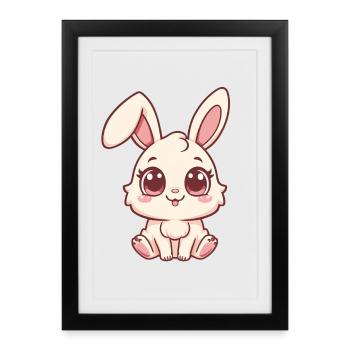 Cozy bunny design in pastel - Framed poster (27 × 37 cm) - black - Front