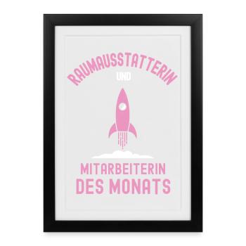 Meilleur employé décorateur d’intérieur du mois - Affiche encadrée (27 × 37 cm) - noir - Devant