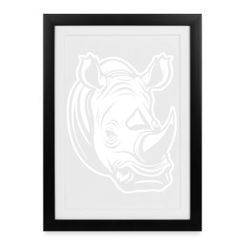 Rhinoceros Head - Framed poster (27 × 37 cm) - black - Front