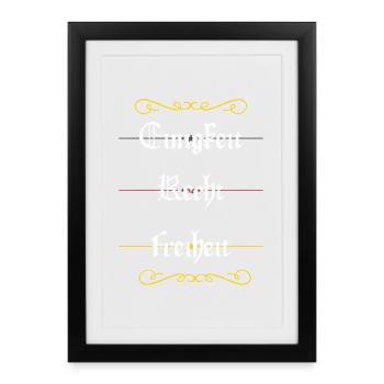 Unity, Justice, Freedom - Framed poster (27 × 37 cm) - black - Front