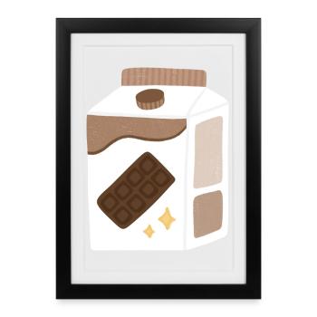 Carton de lait au chocolat - Affiche encadrée (27 × 37 cm) - noir - Devant
