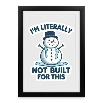 Melting Snowman Funny Winter Design - Framed poster (27 × 37 cm) - black - Front