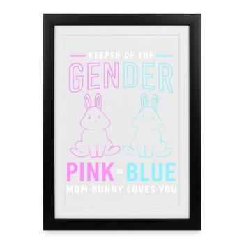 Révélation du sexe de Pâques de la future maman - Affiche encadrée (27 × 37 cm) - noir - Devant