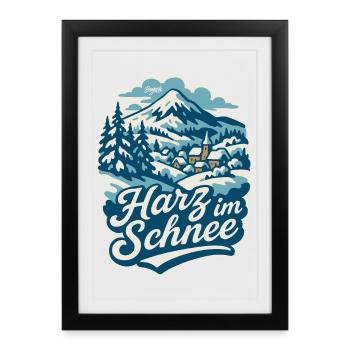Harz en hiver - Affiche encadrée (27 × 37 cm) - noir - Devant