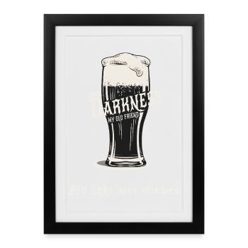 No Light Beer Allowed – Dark Beer Design - Framed poster (27 × 37 cm) - black - Front