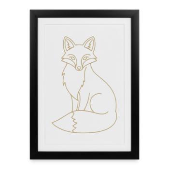 Renard doré - Affiche encadrée (27 × 37 cm) - noir - Devant