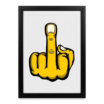 Majeur Stinky Finger Design Jaune utilisé - Affiche encadrée (27 × 37 cm) - noir - Devant