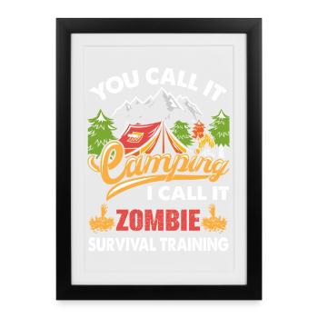 Camping - Framed poster (27 × 37 cm) - black - Front
