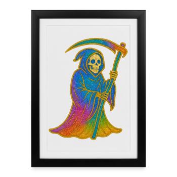 Rainbow Grim Reaper - Framed poster (27 × 37 cm) - black - Front