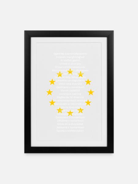Texte de l’Union européenne - Affiche encadrée (27 × 37 cm) - noir