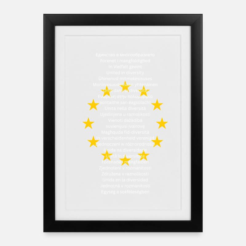 Texte de l’Union européenne - Affiche encadrée (27 × 37 cm) - noir