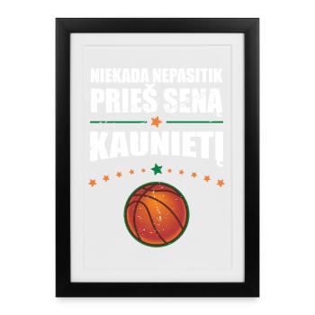 Niekada nepasitik prieš seną kaunietį - Gerahmtes Poster (27 × 37 cm) - Schwarz - Vorne