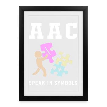 AAC Communication Sign Language SLP - Framed poster (27 × 37 cm) - black - Front