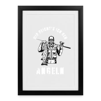 J’en ai assez, je vais à la pêche, Amusement, Humour Extérieur, - Affiche encadrée (27 × 37 cm) - noir - Devant