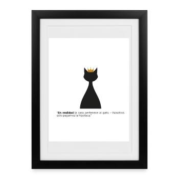 Gato Rey and His Mortgage - Framed poster (27 × 37 cm) - black - Front