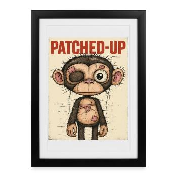 Patchwork Monkey: Patched and Brave - Framed poster (27 × 37 cm) - black - Front