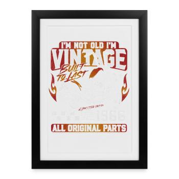 1966 Jahrgang 60. Geburtstag Motorrad Geschenk - Gerahmtes Poster (27 × 37 cm) - Schwarz - Vorne