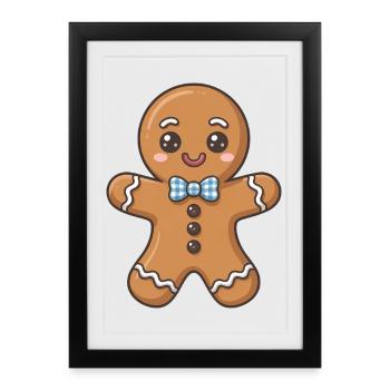 Bonhomme en pain d’épices - Affiche encadrée (27 × 37 cm) - noir - Devant