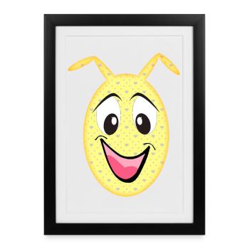 Yellow Heart Monster - Framed poster (27 × 37 cm) - black - Front
