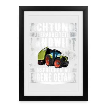 Landwirt - Gerahmtes Poster (27 × 37 cm) - Schwarz - Vorne