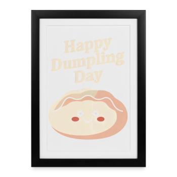 Happy Dumpling Day - Framed poster (27 × 37 cm) - black - Front