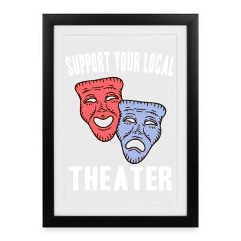Idées cadeaux pour acteurs de théâtre - Affiche encadrée (27 × 37 cm) - noir - Devant