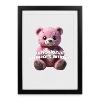 Tender pink bear with heart - Framed poster (27 × 37 cm) - black - Front