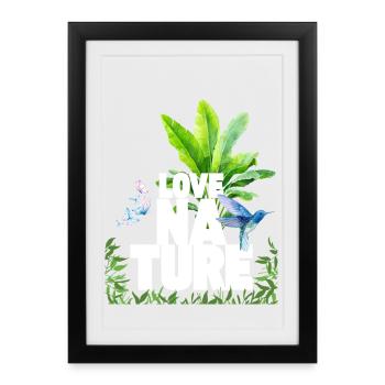 Aime la nature - Affiche encadrée (27 × 37 cm) - noir - Devant